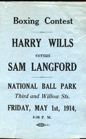 LANGFORD, SAM-HARRY WILLS ON SITE PROGRAM (1914)