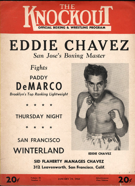 DEMARCO, PADDY-EDDIE CHAVEZ OFFICIAL PROGRAM (1952)