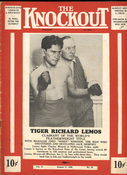 LEMOS, RICHIE-CHARLEY MIEGELS OFFICIAL PROGRAM (1940)