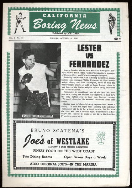LESTER, JIMMY-FLORENTINO FERNANDEZ OFFICIAL PROGRAM (1965)