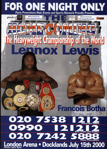 LEWIS, LENNOX-FRANCOIS BOTHA PROMOTIONAL FLYER (2000)