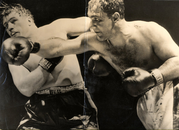MARCIANO, ROCKY-DON COCKELL ORIGINAL LARGE FORMAT PHOTO (1955)