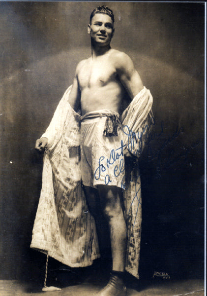 DEMPSEY, JACK VINTAGE SIGNED PHOTO (FAMOUS POSE)