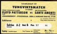 PATTERSON, FLOYD-SANTE AMONTI ORIGINAL STUBLESS TICKET (1964)