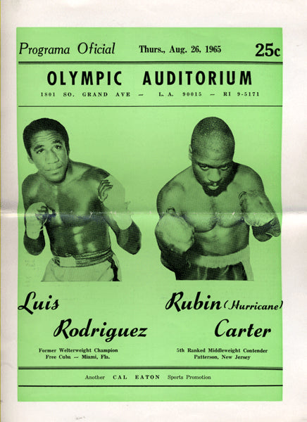 CARTER, RUBIN "HURRICANE"-LUIS RODRIGUEZ OFFICIAL PROGRAM (1965)