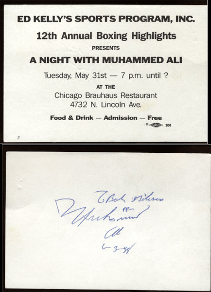 ALI, MUHAMMAD SIGNED CHARITY TICKET (1988)