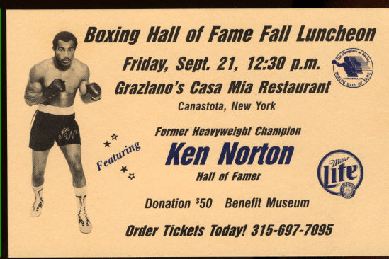 NORTON, KEN HALL OF FAME BANQUET TICKET