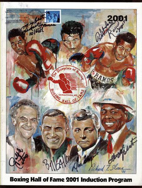 BOXING HALL OF FAME PROGRAM (2001-SIGNED BY RAMOS, CHAGRIN, GALLO & OTHERS)