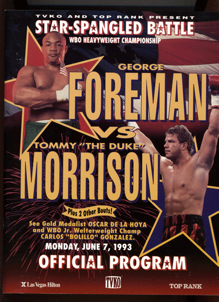FOREMAN, GEORGE-TOMMY MORRISON OFFICIAL PROGRAM (1993)