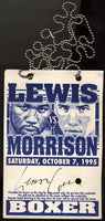 LEWIS, LENNOX-TOMMY MORRISON SIGNED CREDENTIAL (1995-SIGNED BY LEWIS)