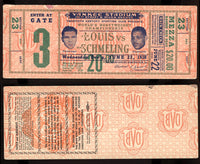 LOUIS, JOE-MAX SCHMELING II FULL TICKET (1938)