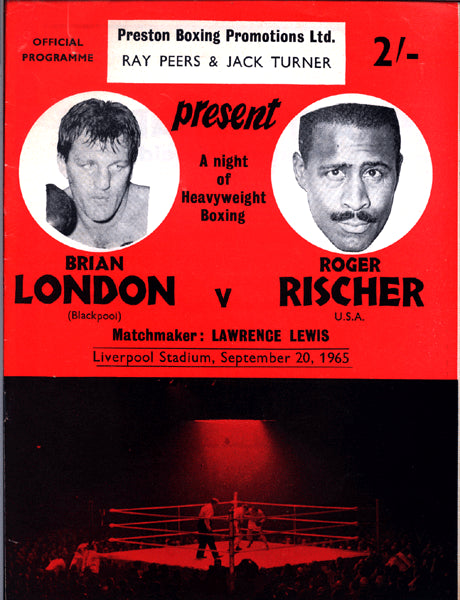 Roger Rischer LONDON, BRIAN-ROGER RISCHER OFFICIAL PROGRAM (1965) – JO Sports Inc.