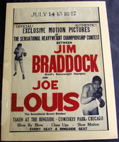 LOUIS, JOE-JIMMY BRADDOCK RARE FIGHT FILM POSTER (1937-ONE SHEET)