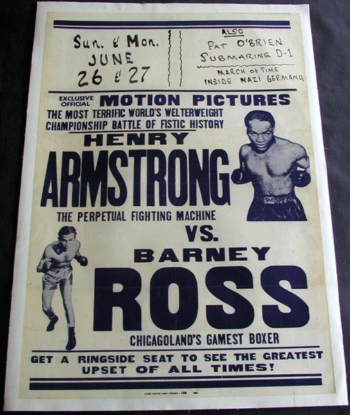 ARMSTRONG, HENRY-BARNEY ROSS FIGHT FILM POSTER (1938)