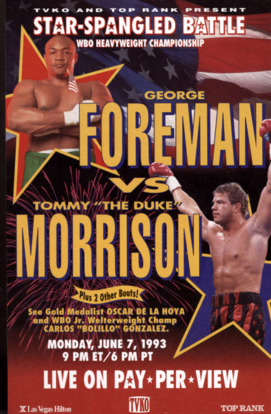 MORRISON, TOMMY-GEORGE FOREMAN PROMO BROADSIDE (1993)