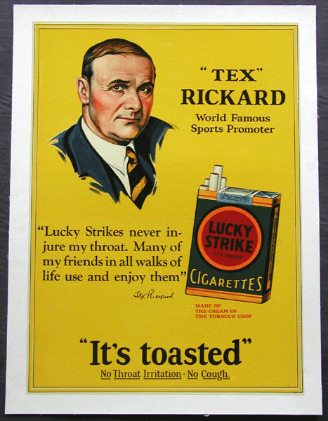 RICKARD, TEX ADVERTISIN POSTER (FOR LUCKY STRIKES)