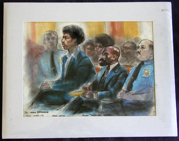 CARTER, RUBIN & JOHN ARTIS ORIGINAL COURTROOM SKETCH BY IDA LIBBY DENGROVE (1974)