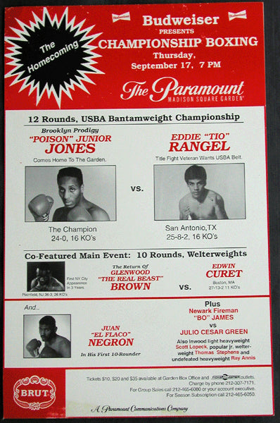 JONES, JUNIOR-EDDIE RANGEL ON SITE POSTER (1992)