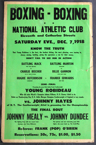 DUNDEE, JOHNNY-JOHNNY MEALY ON SITE POSTER (1918)