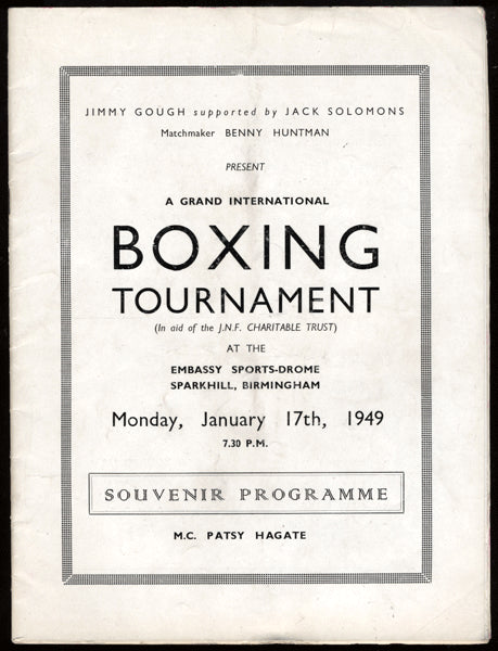THOMPSON, BILLY-JOSEPH PREYS OFFICIAL PROGRAM (1949)