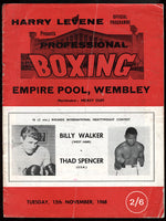 WALKER, BILLY-THAD SPENCER OFFICIAL PROGRAM (1968)