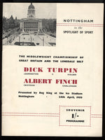 TURPIN, RANDY-GUSTAVE DEGOUVE OFFICIAL PROGRAM (1950)