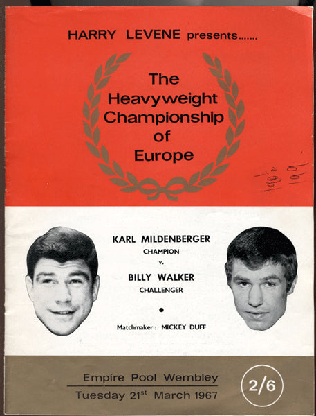 MILDENBERGER, KARL-BILLY WALKER OFFICIAL PROGRAM (1967)