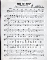 HOLMES, LARRY ORIGINAL SHEET MUSIC "THE CHAMP" (1979)