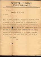 DEMPSEY, JACK LETTER TO MANAGER JOE JACOBS (1933-GREAT CONTENT)
