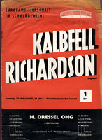 RICHARDSON, DICK-HANS KALBFELL OFFICIAL PROGRAM (1960)
