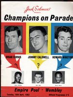 CALDWELL, JOHNNY-FREDERICO SCARPONI OFFICIAL PROGRAM (1962)