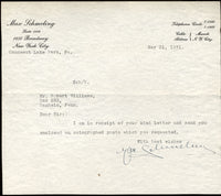 SCHMELING, MAX VINTAGE SIGNED LETTER (1931)