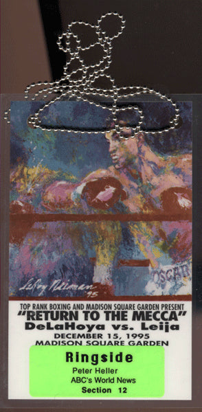 DE LA HOYA, OSCAR-JESSE JAMES LEIJA PRESS PASS CREDENTIAL (1995)