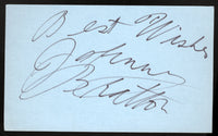 BRATTON, JOHNNY SIGNED INDEX CARD