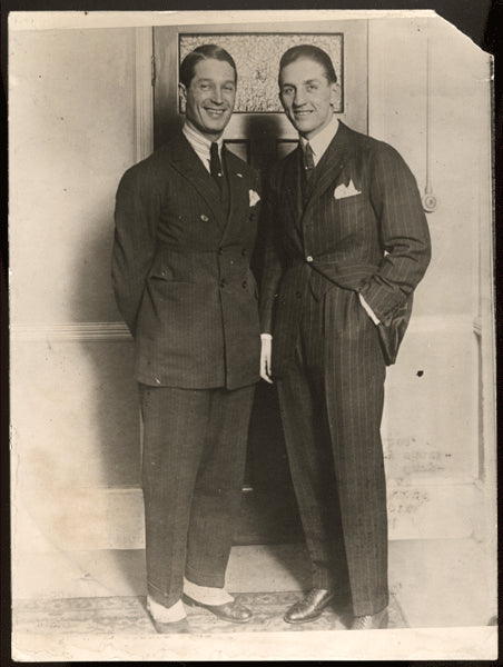 CARPENTIER, GEORGES WITH ACTOR MAURICE CHEVALIER ANTIQUE PHOTO