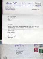DUFF, MICKEY SIGNED LETTER (TO ARTHUR MERCANTE)