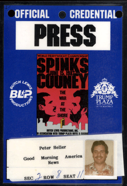 SPINKS, MICHAEL-GERRY COONEY CREDENTIAL (1987)