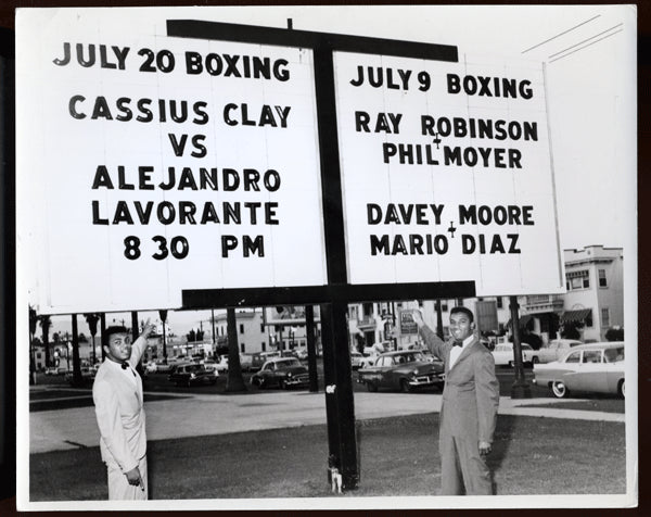 CLAY, CASSIUS & RAHMAN CLAY ORIGINAL PHOTO (1962-LAVORANTE FIGHT)