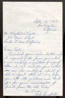 DOUGHERTY, HOBO HAND WRITTEN & SIGNED LETTER