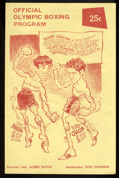 Chacon,Bobby Official Program Against Pineda 1973