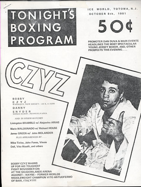 CZYZ, BOBBY-DAN SNYDER OFFICIAL PROGRAM (1981)