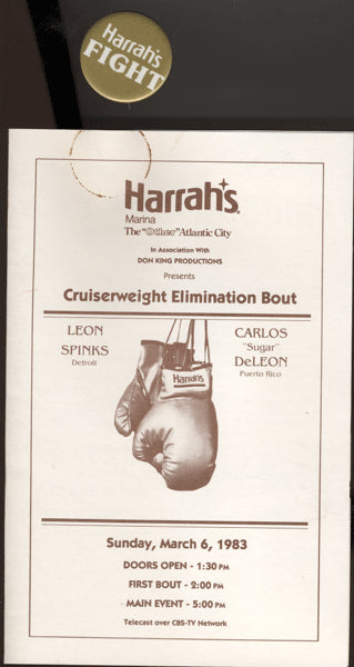 SPINKS, LEON-CARLOS DELEON OFFICIAL PROGRAM (1983)