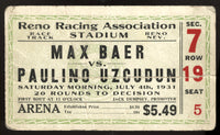BAER, MAX-PAOLINO UZCUDUN OFFICIAL TICKET (1931)