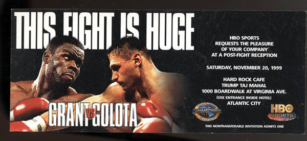 GRANT, MICHAEL-ANDREW GOLOTA POST FIGHT TICKET (1999)