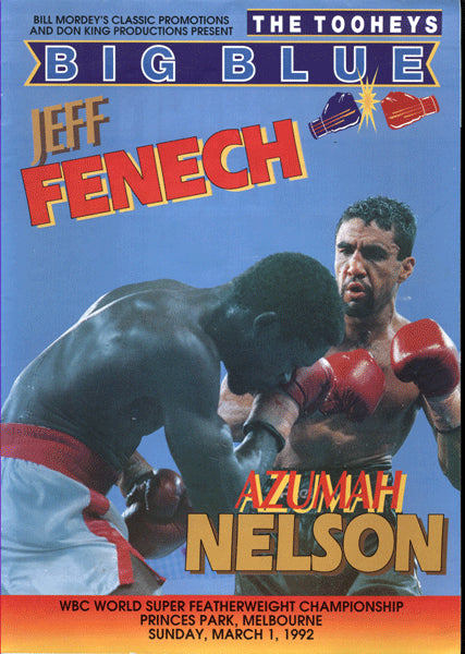 NELSON, AZUMAH-JEFF FENECH OFFICIAL PROGRAM (1992)