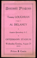 LOUGHRAN, TOMMY-AL DELANEY OFFICIAL PROGRAM (1935)
