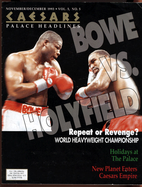 HOLYFIELD, EVANDER-RIDDICK BOWE II SOUVENIR PROGRAM (1993)