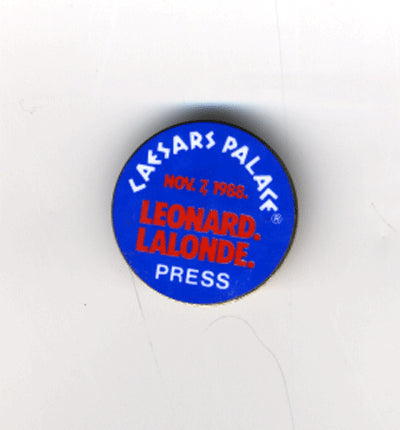 LEONARD, SUGAR RAY-DONNY LALONDE PRESS PIN (1988)