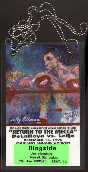 DE LA HOYA, OSCAR-JESSE JAMES LEIJA PRESS CREDENTIAL (1995)