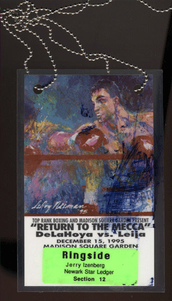 DE LA HOYA, OSCAR-JESSE JAMES LEIJA PRESS CREDENTIAL (1995)